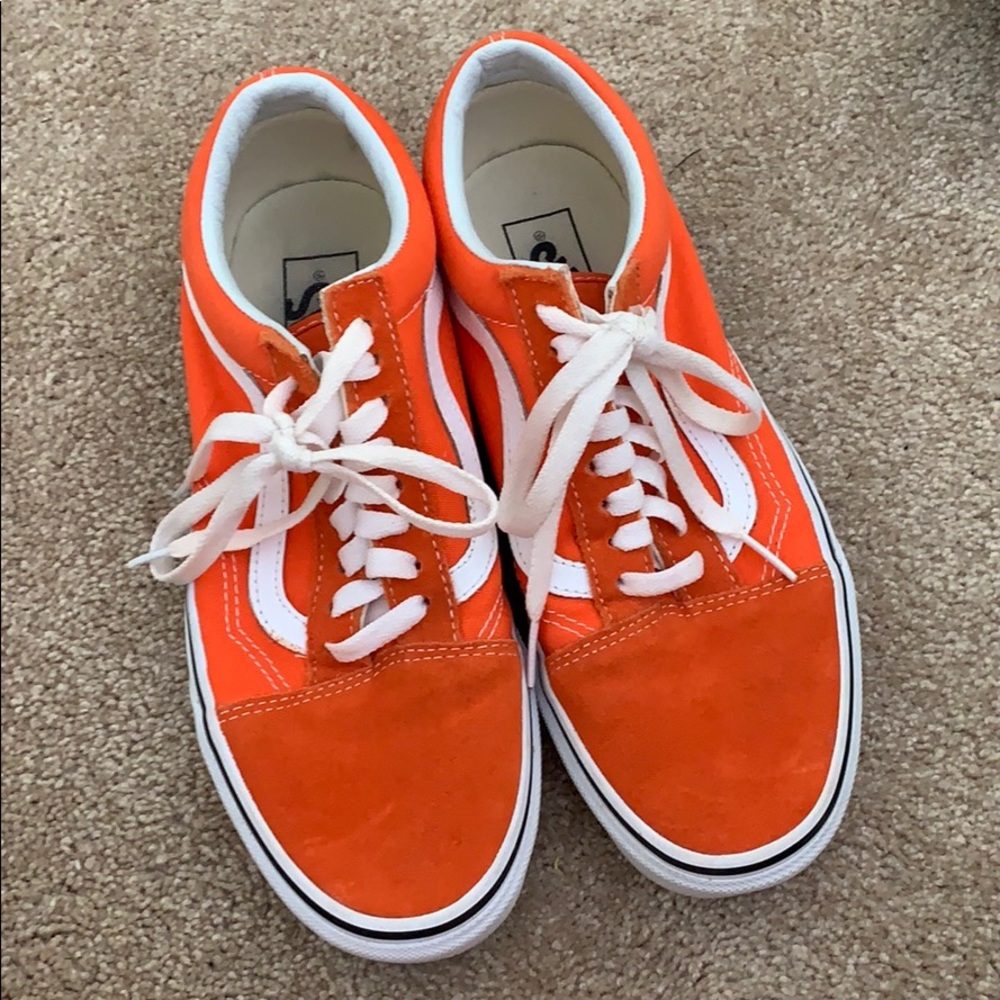 Orange Old Skool Vans (Worn once)